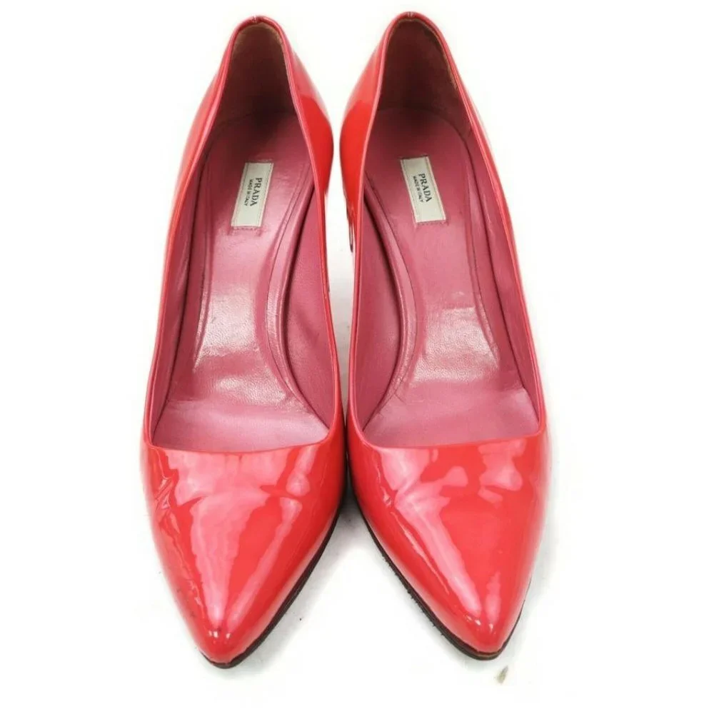 Prada  35.5 Red Patent Leather Pump Heels  861261